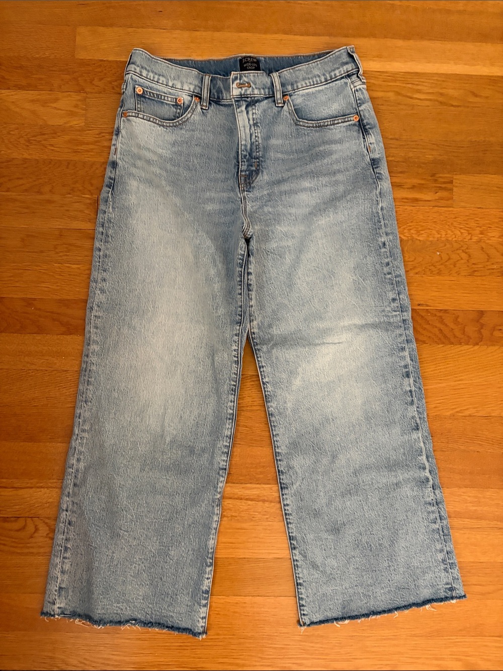 J. Crew Light Blue Wide-Leg Cropped Jeans